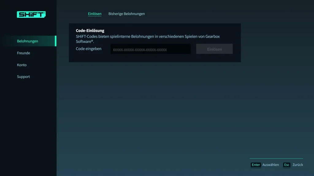 Shift-Codes - Shift Konto - Keys ingame Einlösen